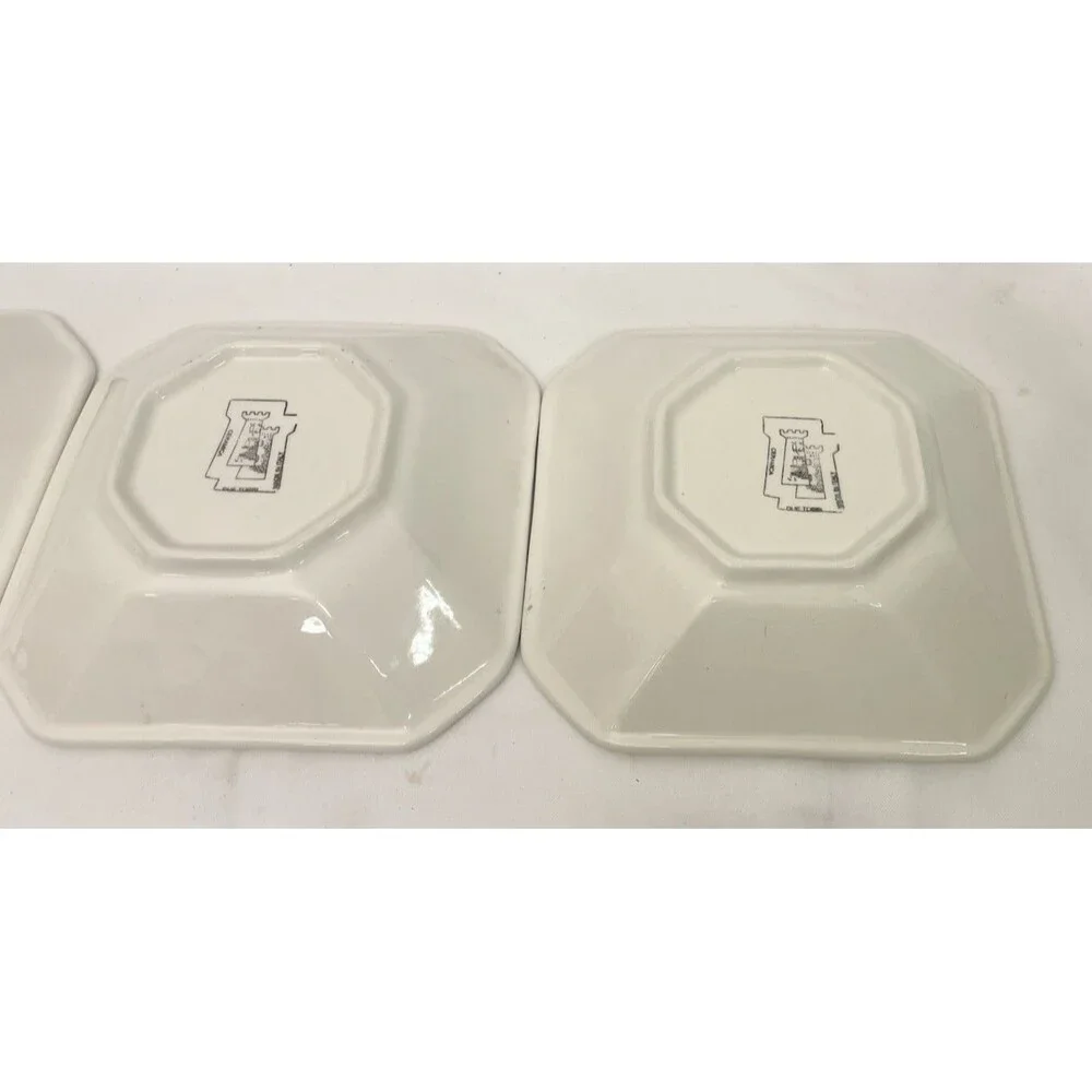 (3) Due Torri Ceramica Strawberry Octagonal Salad Plate Bowls 8